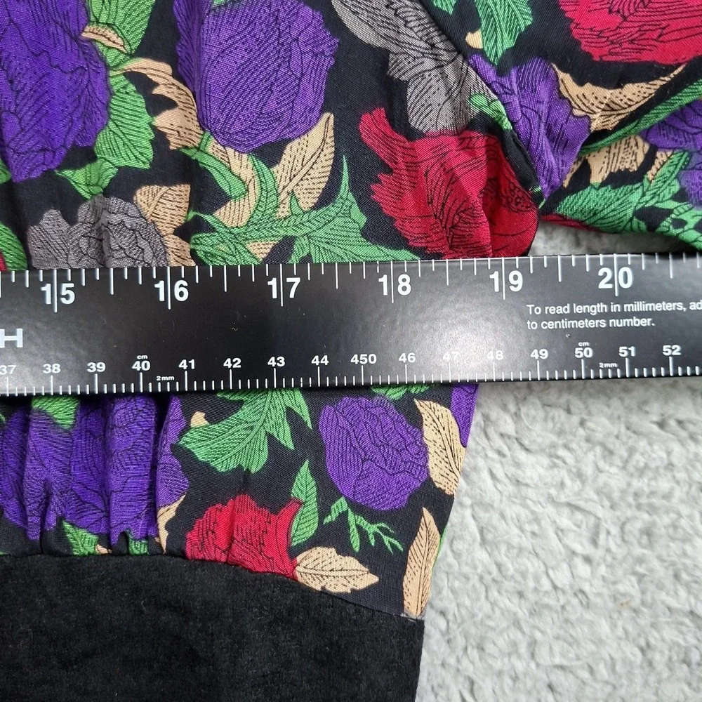 Vintage 80s Se Lah Skirt Suit 12 Bold Red Purple Floral Peplum Blazer‎ 2 Piece
